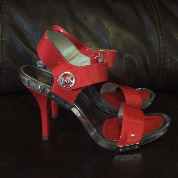 red mk shoes